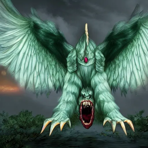 Image similar to monster with 4 wings