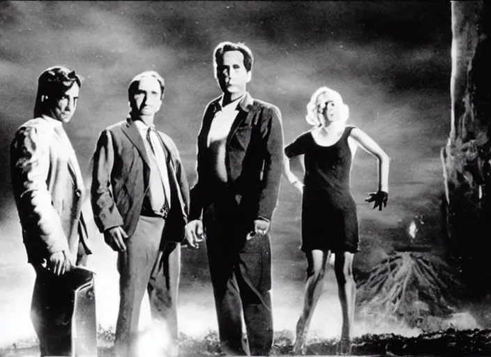 Prompt: Scene from the 1923 science fiction series The X-Files