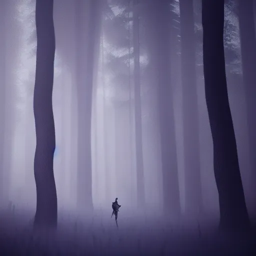 Image similar to soul is a dark forest, octane render, cinematic lighting, dynamic, high detail, artstation