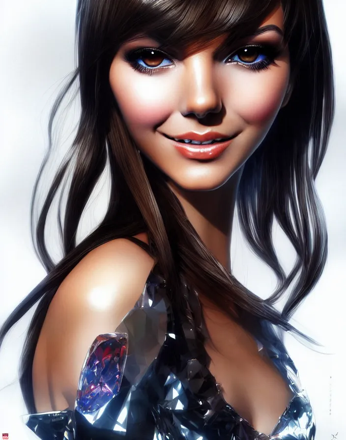 Image similar to portrait of rich and glamourous victoria justice, by katsuhiro otomo, yoshitaka amano, nico tanigawa, and artgerm rendered with 3 d effect, sweet artpiece.