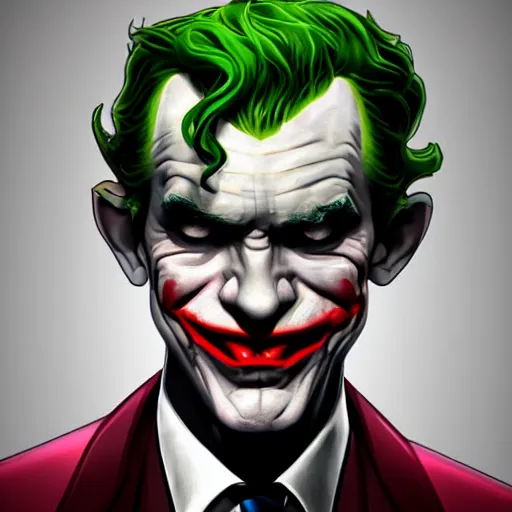 Image similar to Jerome Powell!! as The Joker, digital art, cgsociety, artstation, trending, 4k