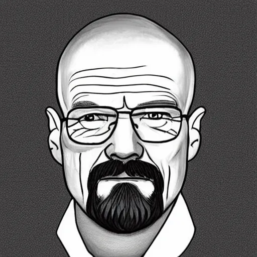 Prompt: picture of Walter White drawn by a 6-year-old