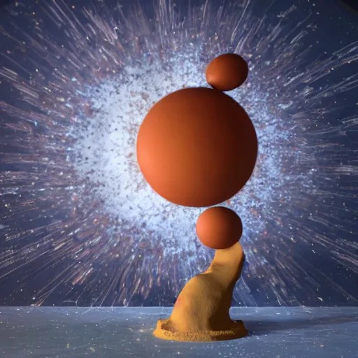 Image similar to cgi clay sculpture, the heat death of the cosmos, cinematic, detailed