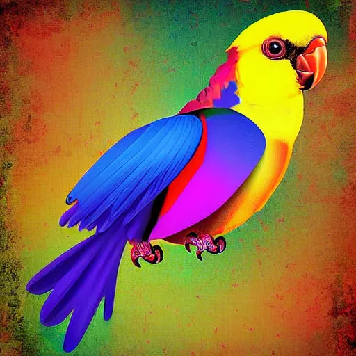 Prompt: digital art, colorful, triumphant cockatiel