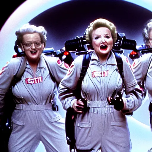 Image similar to stunning awe inspiring betty white as a ghostbuster in the movie ghostbusters, movie still 8 k hdr atmospheric lighting