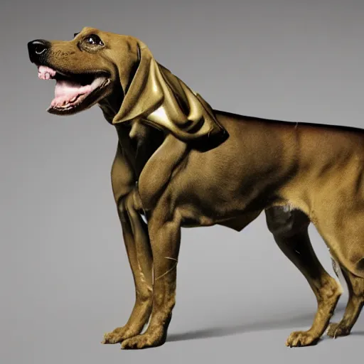 Image similar to hybrid chimera with the body of a dog and the head of snoop dogg