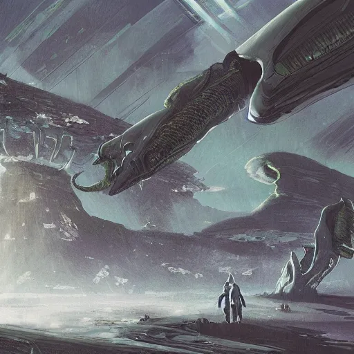 Image similar to the alien world of Overton, sci-fi landscape concept art