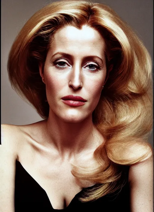 Image similar to a portrait of gillian anderson by mario testino, head shot, award winning, cover of vogue 1 9 6 7, sony a 7 r