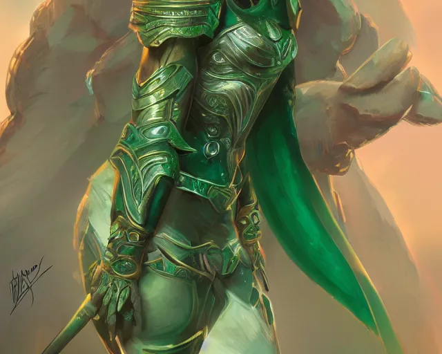 Prompt: A blonde emerald warrior, HD, illustration, epic, fantasy, intricate, elegant, amazing detail, digital painting, artstation, concept art, smooth, sharp focus, illustration, art by Fernando Juarez