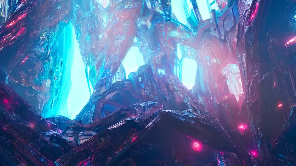 Prompt: giant dmt entity god hyperspace crystal palace, Wadim Kashin, artgerm, XF IQ4, f/1.4, ISO 200, 1/160s, 8K, RAW, featured in artstation, octane render, cinematic, elegant, intricate, 8k