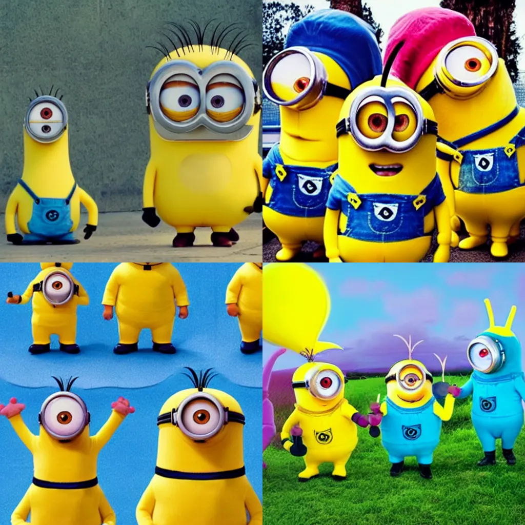 Prompt: minions as teletubbies