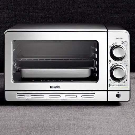 Prompt: Design award-winning toaster oven - Braun Toast - designed by Dieter Rams in the style of the iconic Braun T3 pocket radio