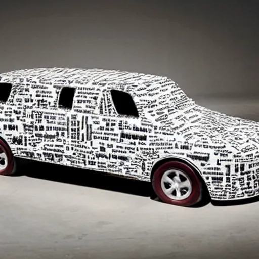 Prompt: photo by annie leibovitz of a car made out of 1 0 0 s of nike sneakers