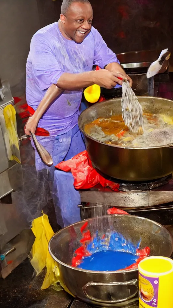 Prompt: dave benson phillips cooking up a cauldron of gunge