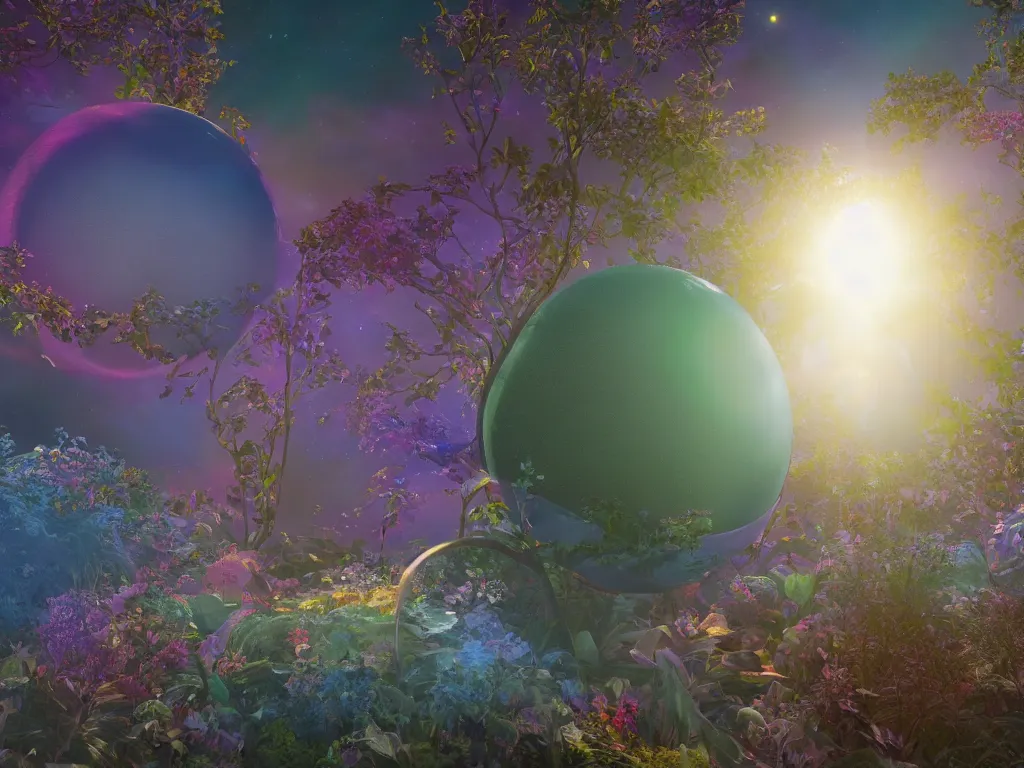 Image similar to 3 d render, sunlight study, the universe is a spheroid region 7 0 5 meters in diameter, art nouveau, by rachel ruysch and ( ( ( ( ( lisa frank ) ) ) ) ), 8 k, sharp focus, octane render