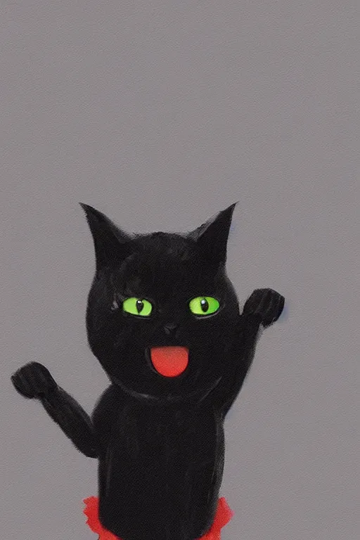 Image similar to Black cat wearing a tutu, funny, trending on artstation