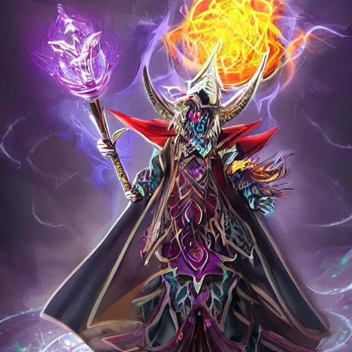 Image similar to a beautiful chaos magician