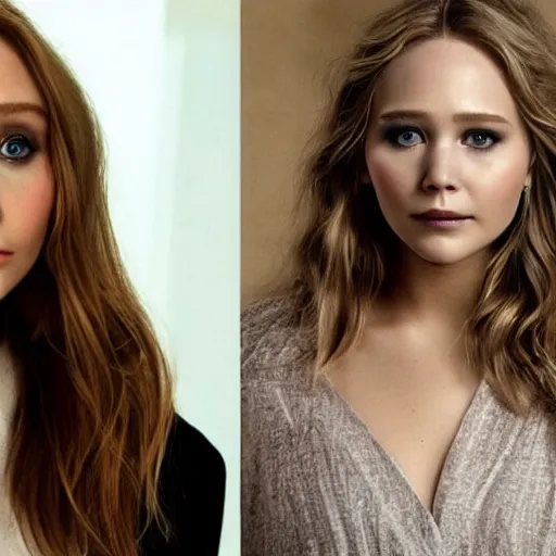 Image similar to elizabeth olsen mixed with jennifer lawrence