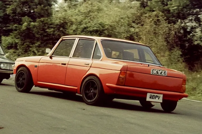 Image similar to vaz 2101 as sport car, movie still, speed, cinematic Eastman 5384 film