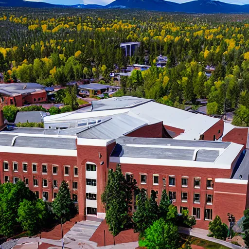 Image similar to a drone shot of mcconnell hall at nau.