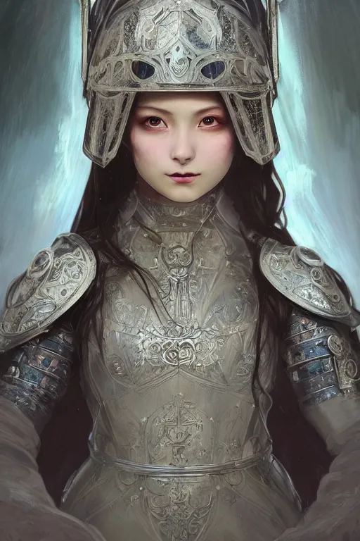 Prompt: beautiful and victorian and holy and divine and elite young medieval female like twice tzuyu white armor knight portrait +shinny eyes+front face with light flowing hair, ultradetail face, art and illustration by tian zi and craig mullins and WLOP and alphonse mucha, fantasy, intricate complexity, human structure, human anatomy, fantasy character concept, watermark, blurry, hyperrealism 8k