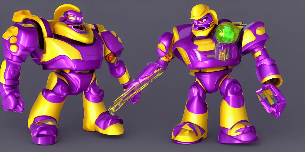 Image similar to emperor zurg, 3 d render