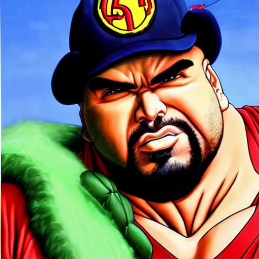 Image similar to ultra realistic portrait painting of big pun, art by akira toriyama, 4 k, dragon ball artstyle, cel shaded, highly detailed, epic lighting