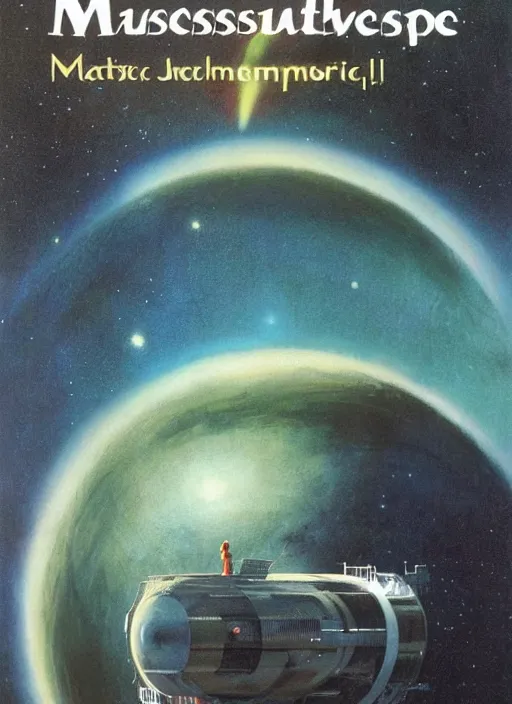 Prompt: masterpiece book cover illustration by the great famous sci - fi artist john harris.