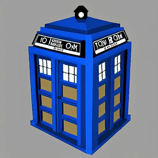 Image similar to low poly tardis from dr. who