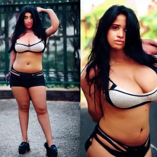 Image similar to photo of hot curvy spanish clothed latina cuban college girl with black hair smoking weed