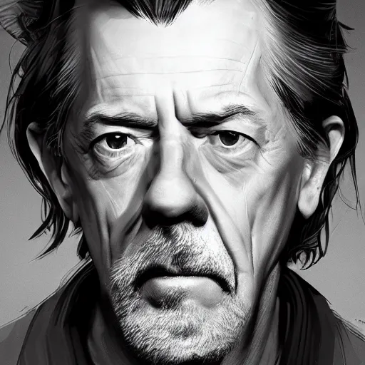 Prompt: Alan Watts in 2022, portrait by Cedric Peyravernay, highly detailed, excellent composition, cinematic concept art, dramatic lighting, trending on ArtStation