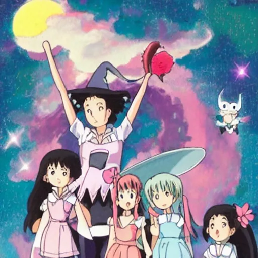 Prompt: magical girls witch, studio ghibli