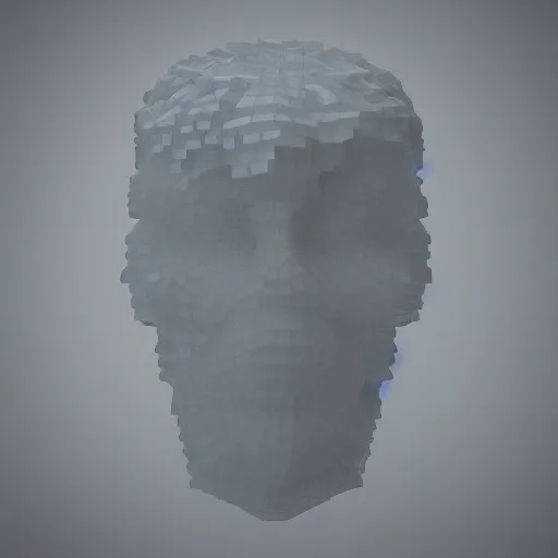 Prompt: cube human made of ice, 3 d render