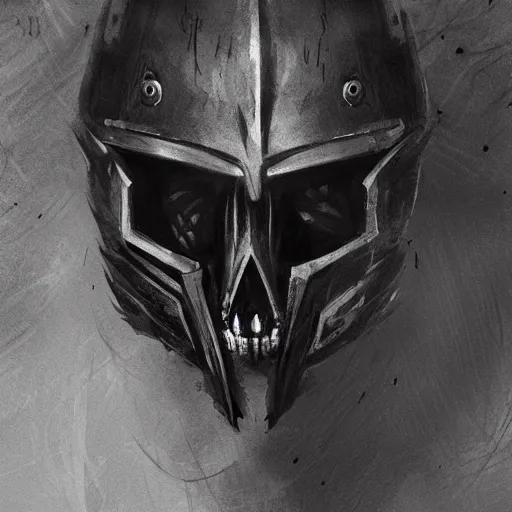 Image similar to crow skull knight helmet, headshot, closeup, grimdark, fantasy, trench crusade, terrifying, dark, fog, atmospheric cold lighting, dark souls, hyperrealistic, art by sparth