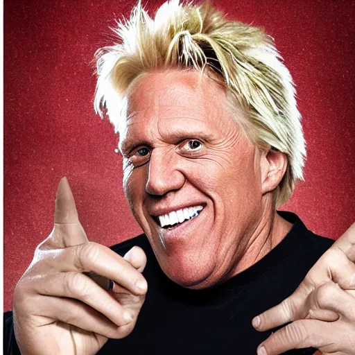 Prompt: studio portrait of gary busey merged with a giant foot