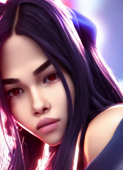 Image similar to Madison Beer as a video game character, digital art, unreal engine, unreal engine render, blender render, render, 4k, coherent