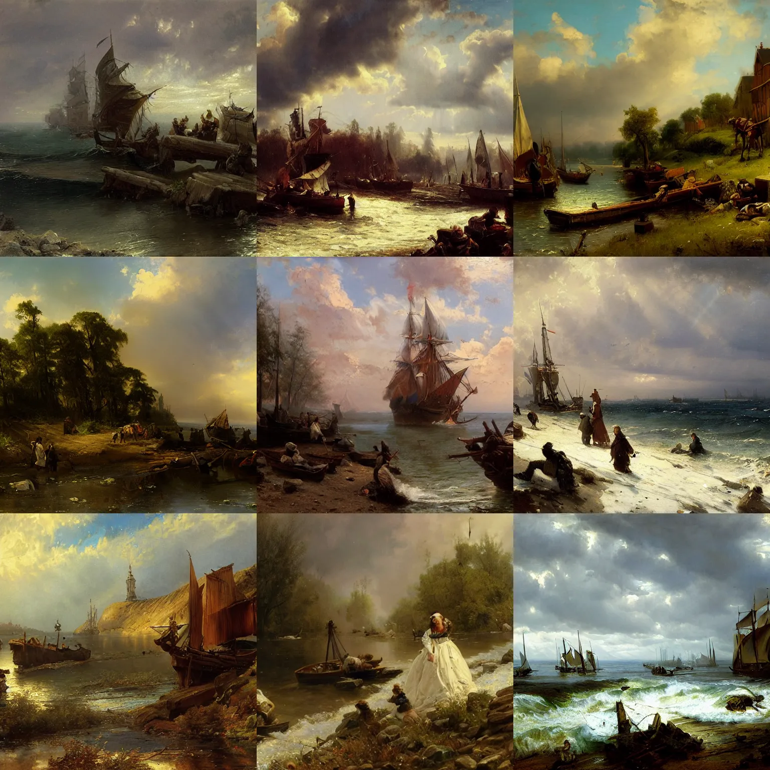 Prompt: an artwork by andreas achenbach