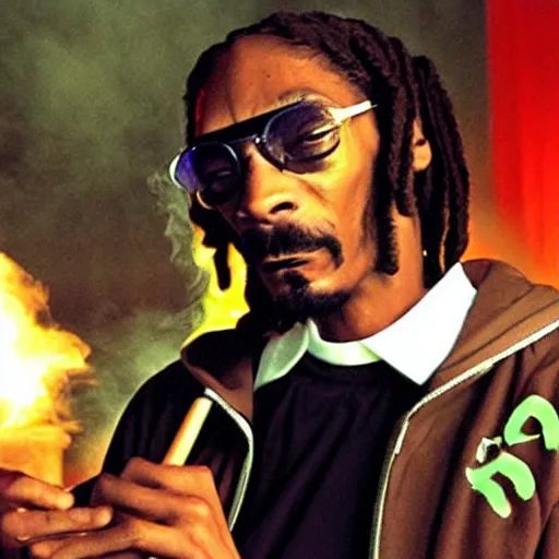 Image similar to snoop dogg smoking a joint at the spirit bathhouse, studio ghibli anime scene, spirit away