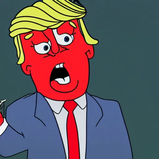 Image similar to donald trump as a spongebob character