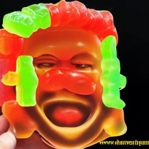 Image similar to Haribo Gummy Danny Devito made of gummy