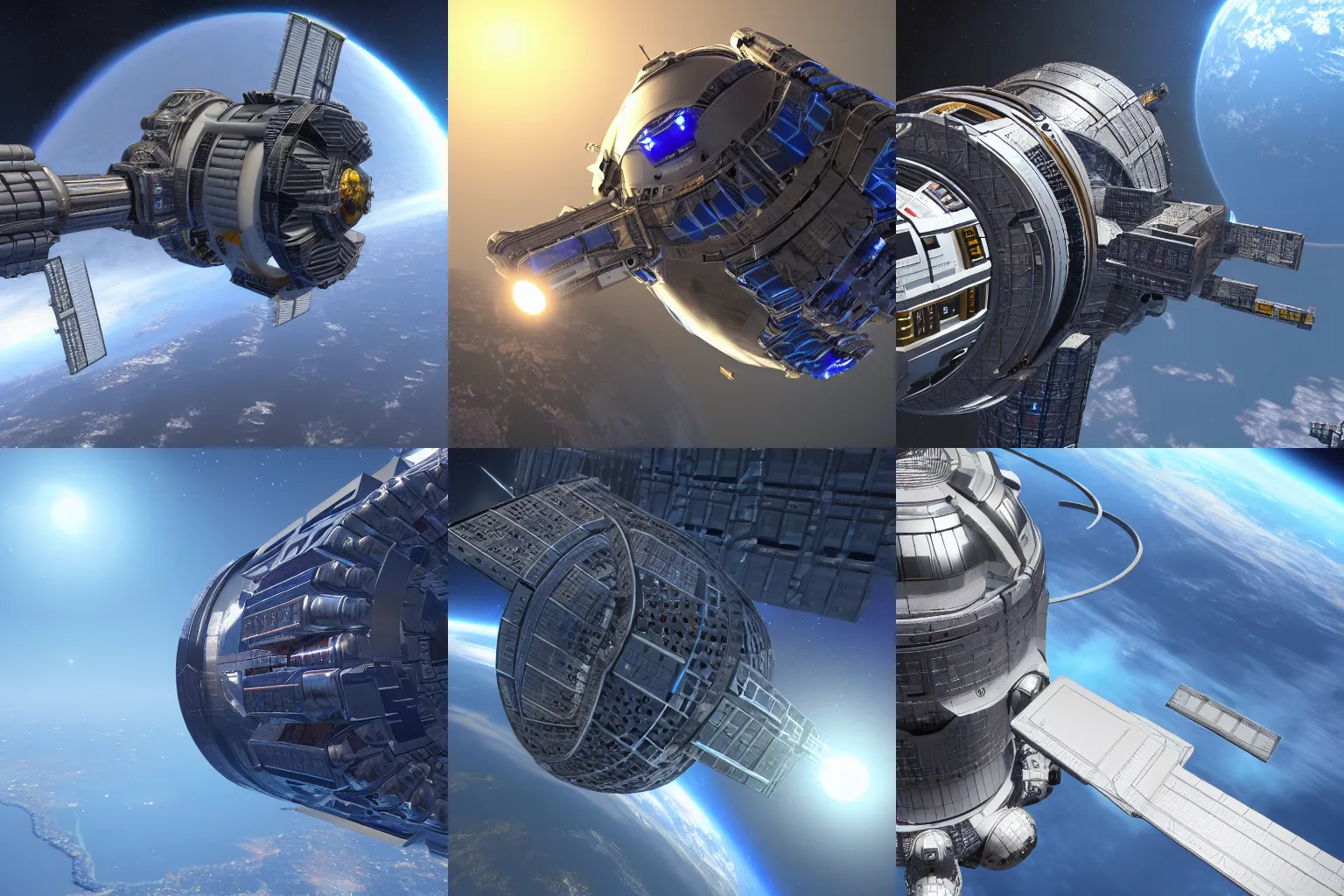 Prompt: Unreal Engine 5 GDC screenshot - Advanced Technological Dyson Megastructure in Low Earth Orbit. 0.000001