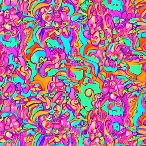 Prompt: dreamy trippy droopy acid swirls acid shroom trip cotton candy palace gumdrop button rainforest candy bunny rabbits multicolored fur traveling through lush wild flowers searching for immortality and bunny god highly detailed