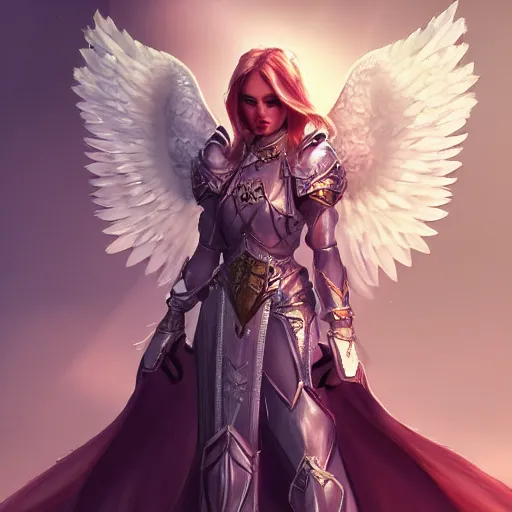 Prompt: Angelic female knight, elegant, smooth, intricate, vibrant, beautiful, fantasy, D&D, artstation