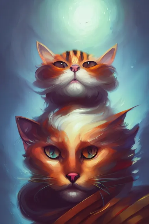 Image similar to Cat portrait painting in the style of peter Mohrbacher, trending on artstation, deviantart, Pinterest, detailed, realistic, High Resolution, HD 8k