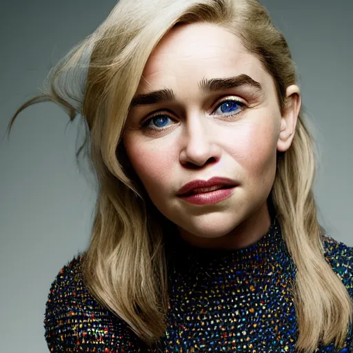 Image similar to portrait of emilia clarke by mario testino, headshot, detailed, award winning, sony a 7 r