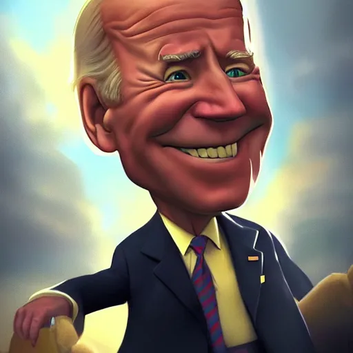 Image similar to joe biden charicature, pixar, dramatic lighting, cinematic, establishing shot, extremly high detail, photorealistic, cinematic lighting, artstation, style by James Gurney