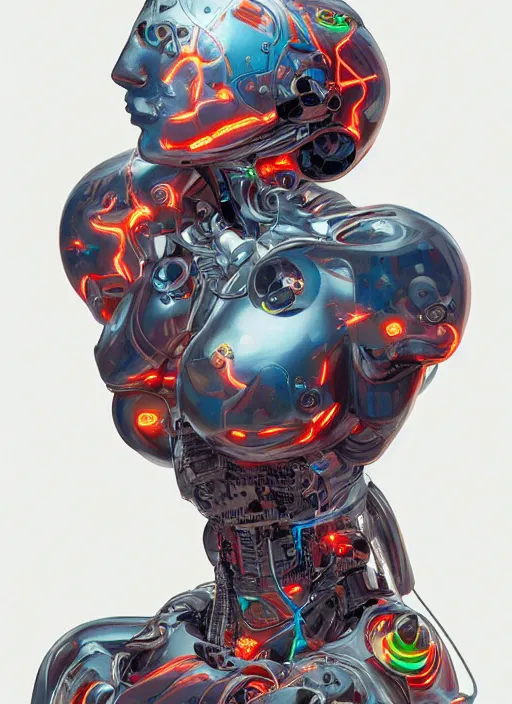 Image similar to cyborg by James Jean, global illumination, sub-surface scattering