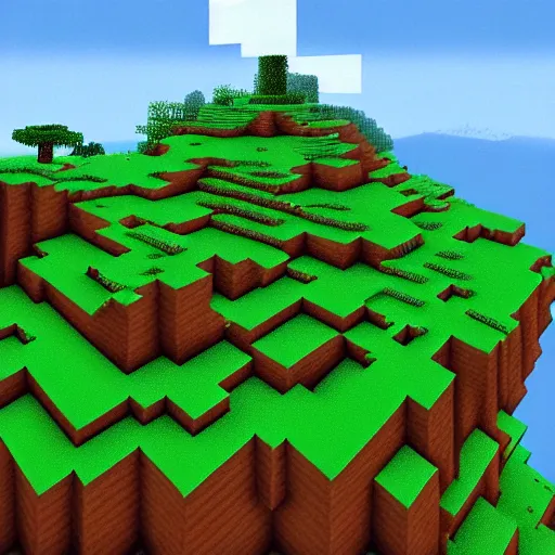 Image similar to a highly detailed painting of a minecraft landscape by derek riggs