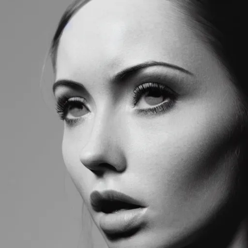 Image similar to portrait of karen gillan, close up, sharp details, studio photo. nikon 2 9 mm f / 0. 8, cinelux asa 1 0 0, medium - format print.