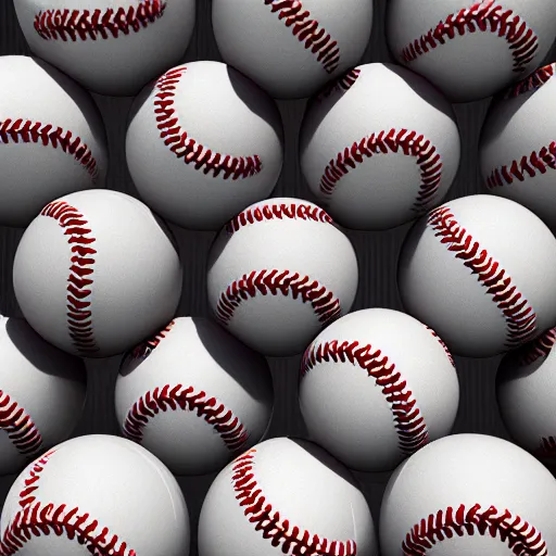 Prompt: wave of baseballs, photorealistic